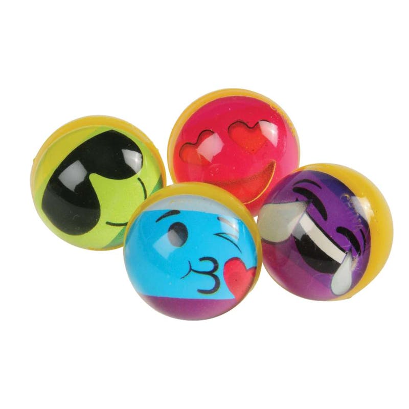 Bulk Emoji Bounce Balls - Rainbow  216 Pieces