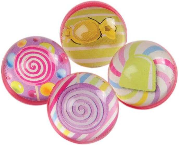 Candy Bounce Balls - Assorted  4 Designs  1.25"