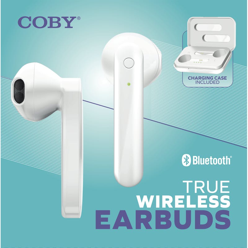 Bluetooth Earbuds with Charging Case - White