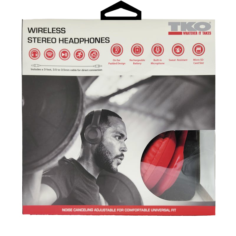 Wireless Stereo Headphones - Foldable  Red