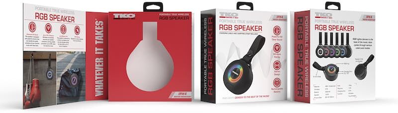 Portable Speaker with Carrying Strap - Black  RGB Lights