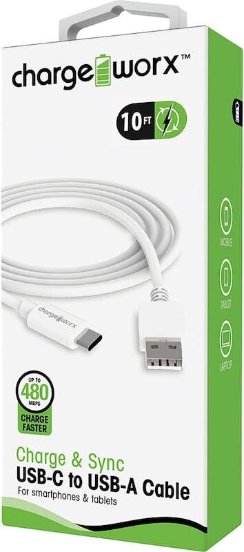 10' USB Type C Cables - White