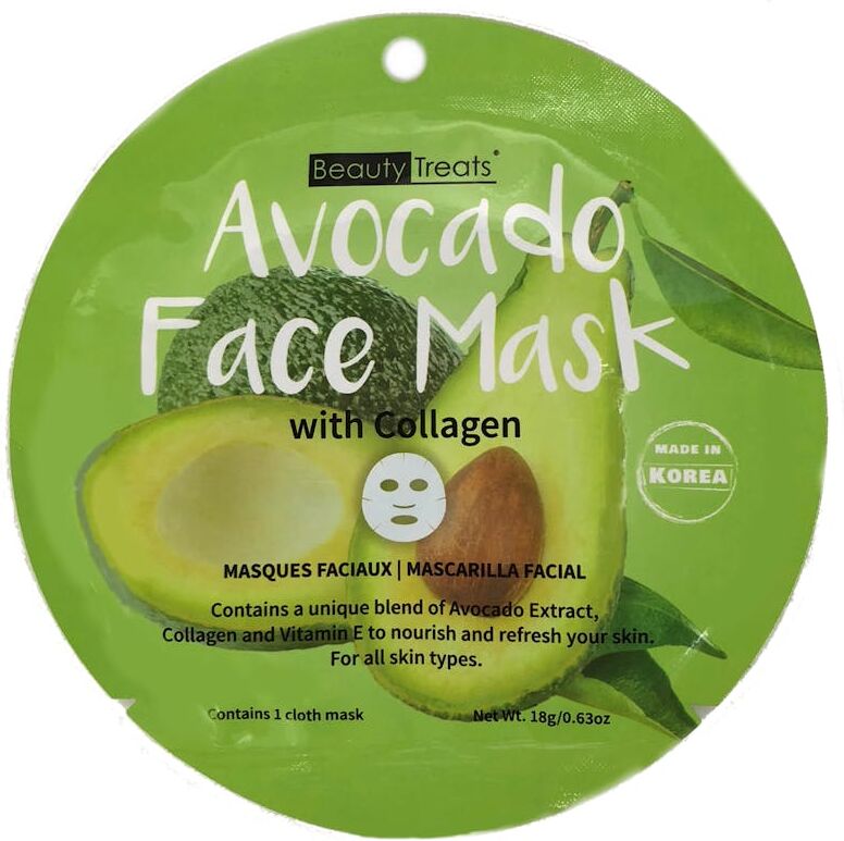 Beauty Treats Avocado Face Sheet Mask with Collagen