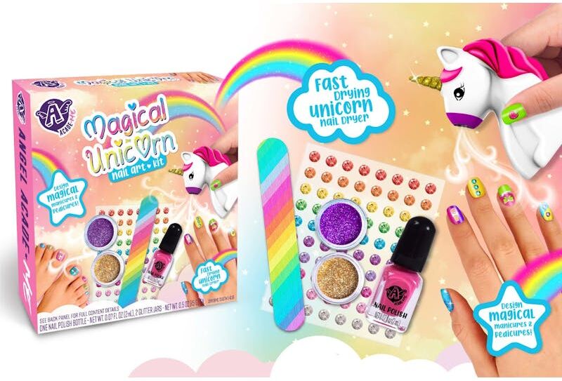 Magical Unicorn Nail Art Kits - Stickers & Glitter Included