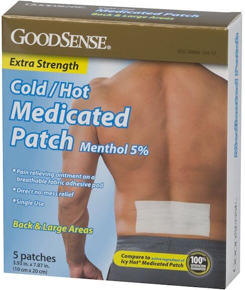 Cold & Hot Medicated Patches - Menthol 5%  5 Pack