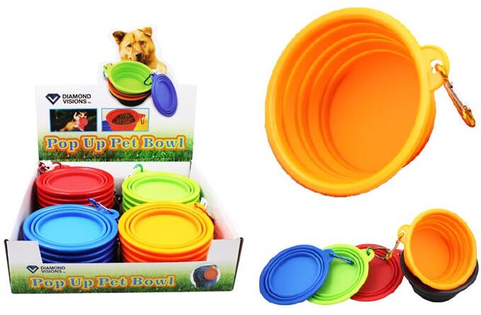 Pop Up Silicone Pet Bowls  5"