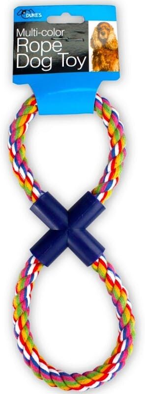 Multicolored Rope Dog Toys - Figure 8 Design  10.5"