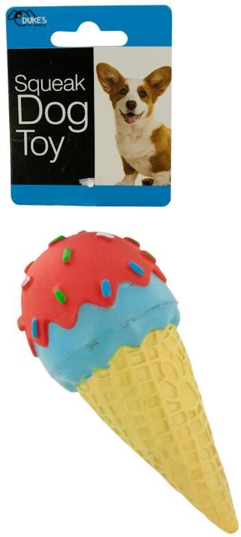 Dog Squeak Toys - Ice Cream Cone  2 Designs  Assorted  5.5"