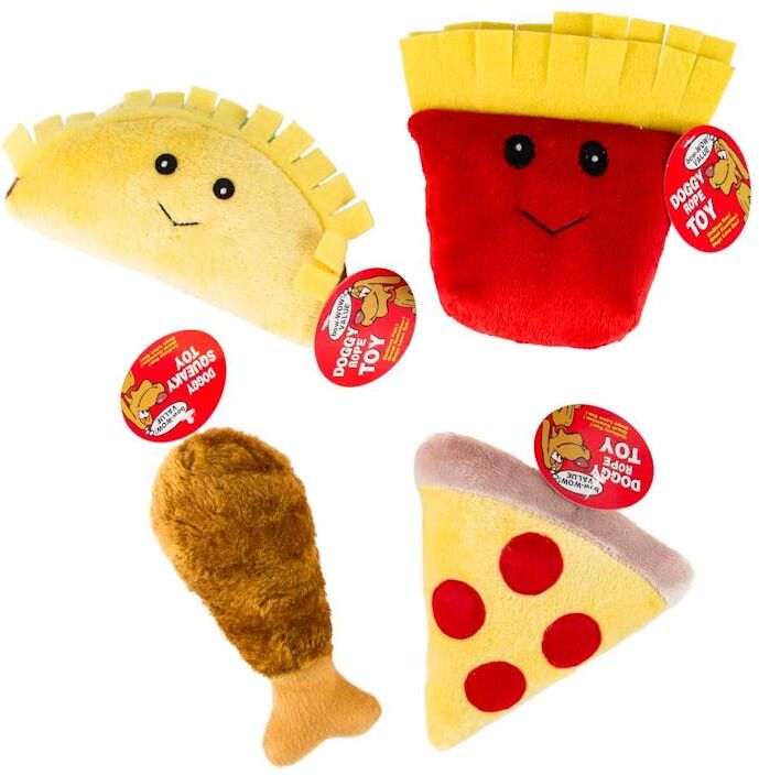 Plush Food Shaped Dog Toys - Squeaker