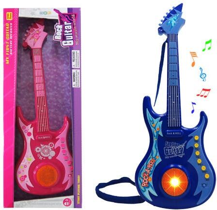 Musical Battery Operated Guitars - Pink & Blue  23.5"