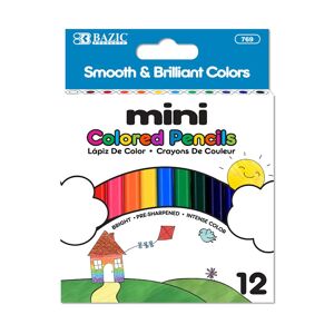 Mini Colored Pencils - 12 Count  Pre-sharpened