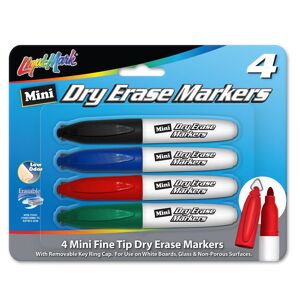 4pk Mini Dry Erase Markers w/ Keychain Clip