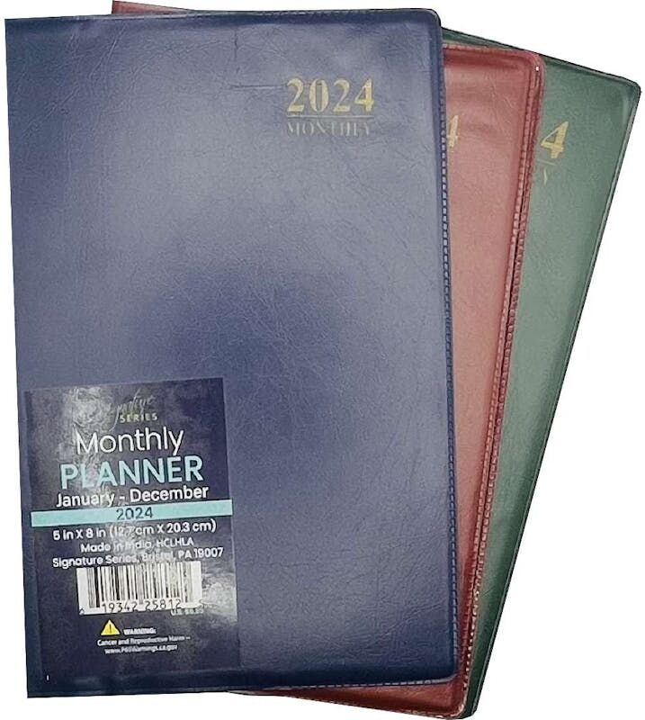 2024 Monthly Planners - 3 Cover Colors  5" x 8"