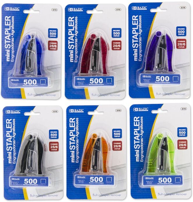 Mini Stand-Up Staplers - 500 Staples  Standard (26/6)