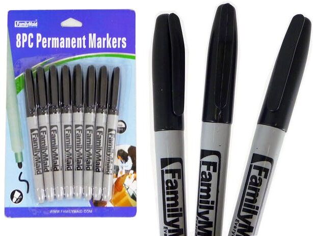 Permanent Markers - 8 Pack  Black