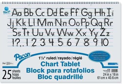 Manuscript Spiral Chart Tablets - 1.5" Ruled  25 Sheets