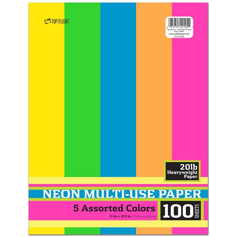 Multi-Purpose Paper - 100 Sheets  Neon  11" x 8.5"