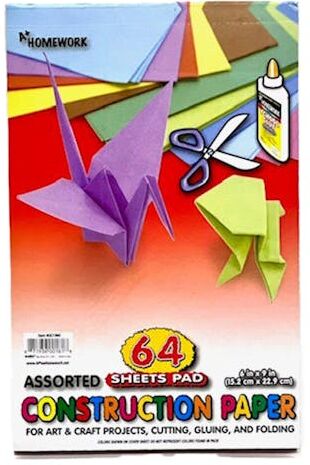 Construction Paper Pads - 6" x 9"  64 sheets