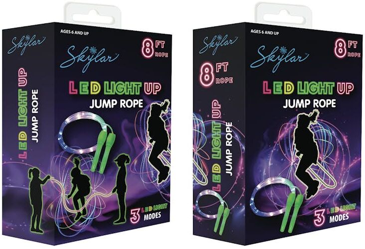 LED Light Up Jump Ropes - 8 Feet  3 Light Modes