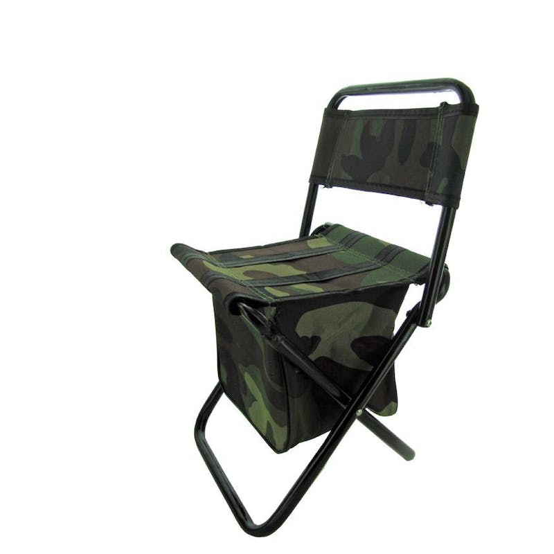 Foldable Camouflage Chairs - Zippered Gear Pouch  Metal  Nylon