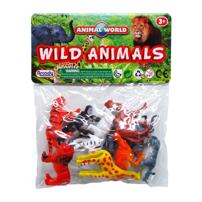 Wild Animals Toy Figures - 10 Pack  Plastic  2"