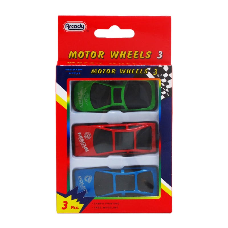 Diecast Metal Cars with Plastic Base - 3-Piece  Assorted  2.75"