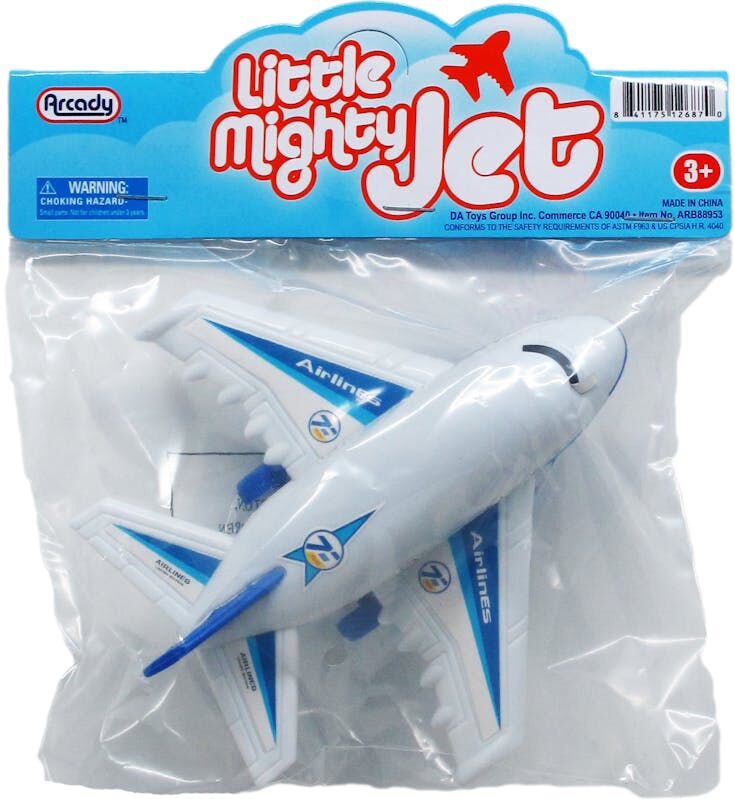 Plastic Toy Airplanes - Friction Powered  White  5.5"