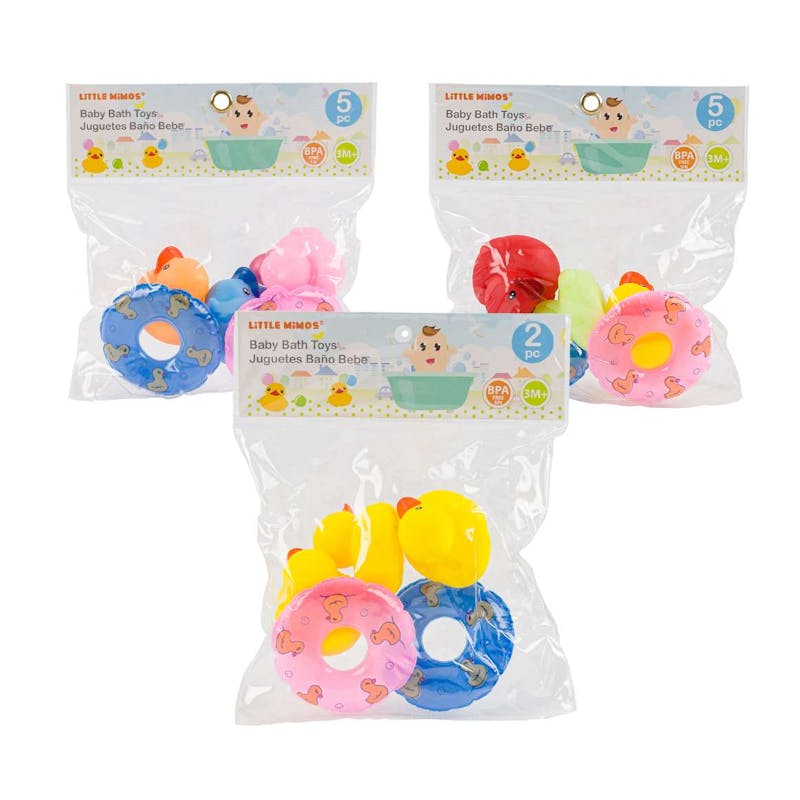 Baby Bath Toy Sets - 3 Ducks  2 Floaties