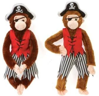 Monkey Pirate Plush Toys - 16"  2 Colors