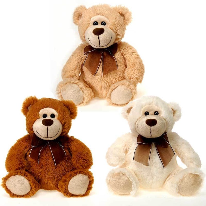 Bear Plush Toys - 9"  Assorted Colors  Bowtie