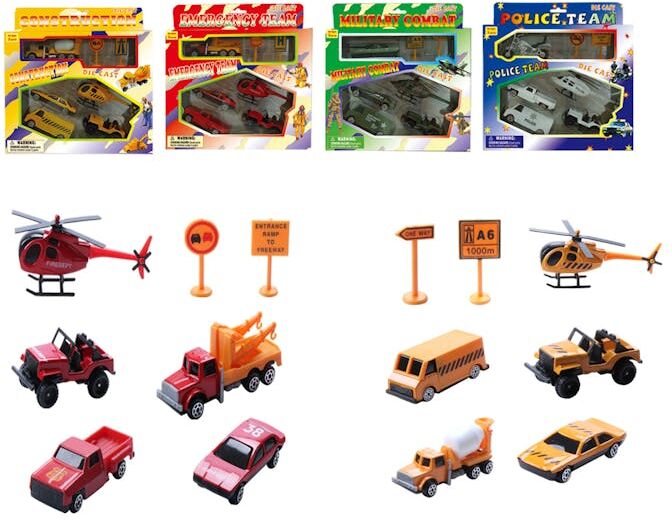 Toy Cars Playsets - 4 Assorted Styles  Diecast  2.75"