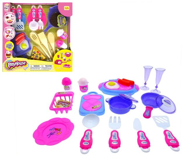 Kitchen Dinnerware Play Sets - 18 Pieces  Ages 3+