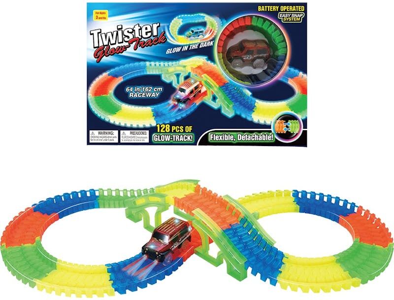 Glow Track Racing Set - Light-Up Car  LED Light  128 Pieces