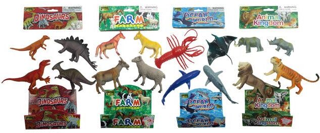 Plastic Toy Figures - Dinosaurs  Farm  Ocean  Zoo