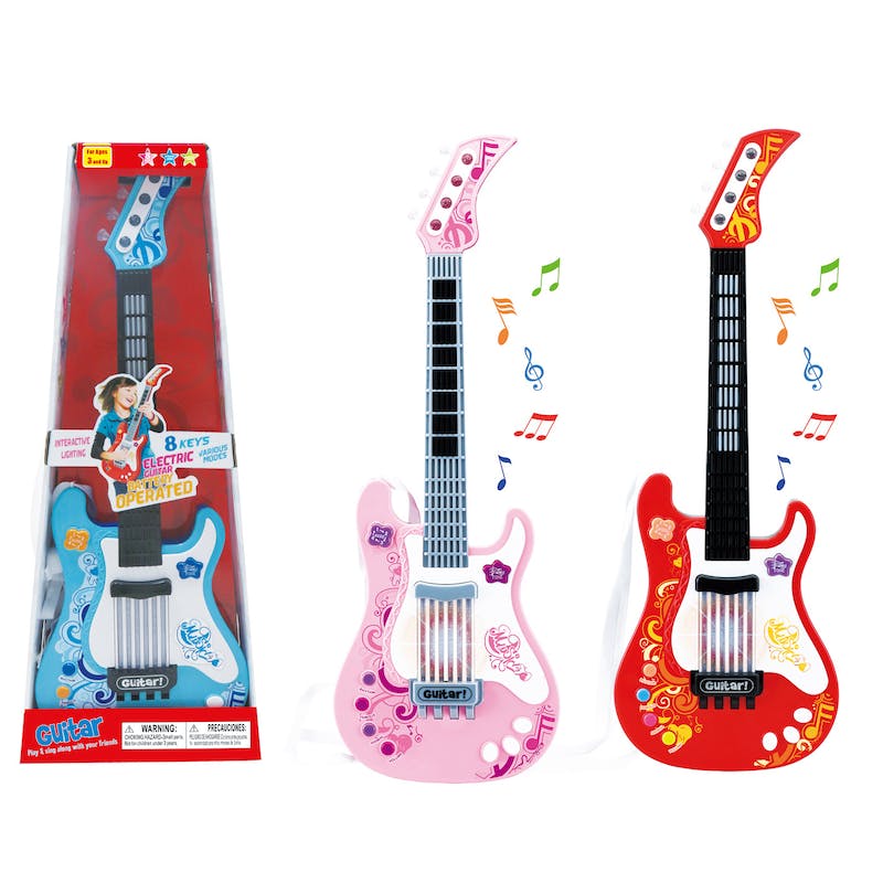 Musical Guitar Toys - Plastic  Assorted Colors  21.5"