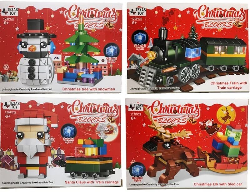 Christmas Building Brick Kits - 4 Styles  120-130 Pieces