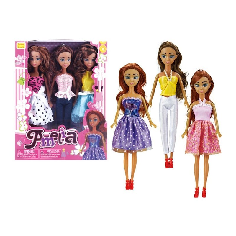 Amelia Fancy Doll Trio - 2 Assorted Styles  Ages 3+