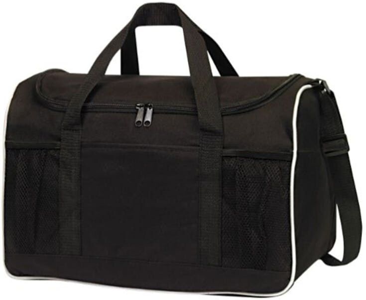 Gym Locker Duffel Bags - Black  2 Mesh Pockets