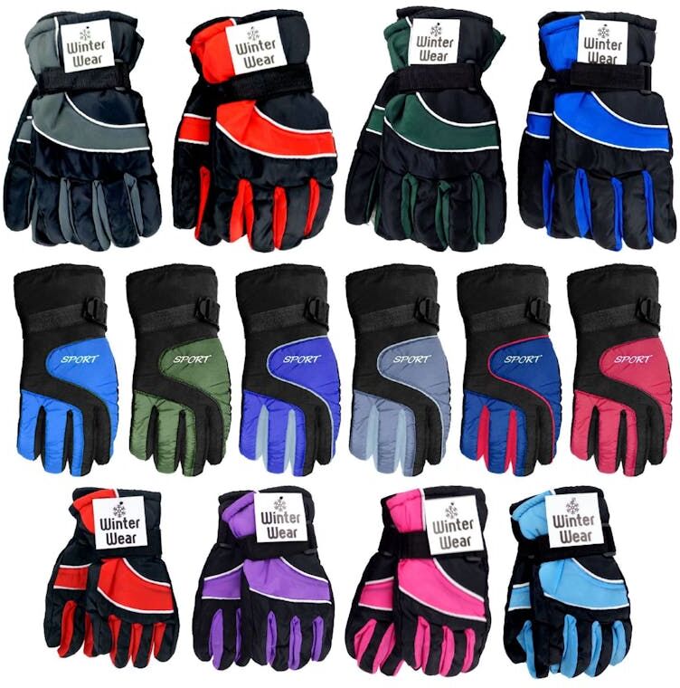 Family Ski Gloves Collection - 96 Pairs  Floor Display Included