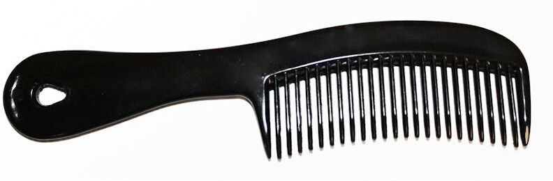 Hair Comb with Handle - Black  6.5"