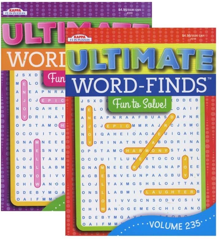 Word Finds Puzzle Books - 2 Volumes  96 Pages