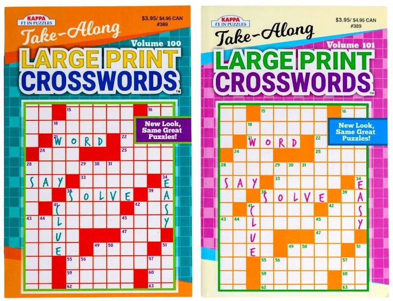 Crossword Puzzle Books - Large Print  2 Volumes