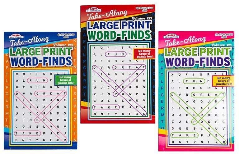 Word Search Books - Large Print  Travel Size