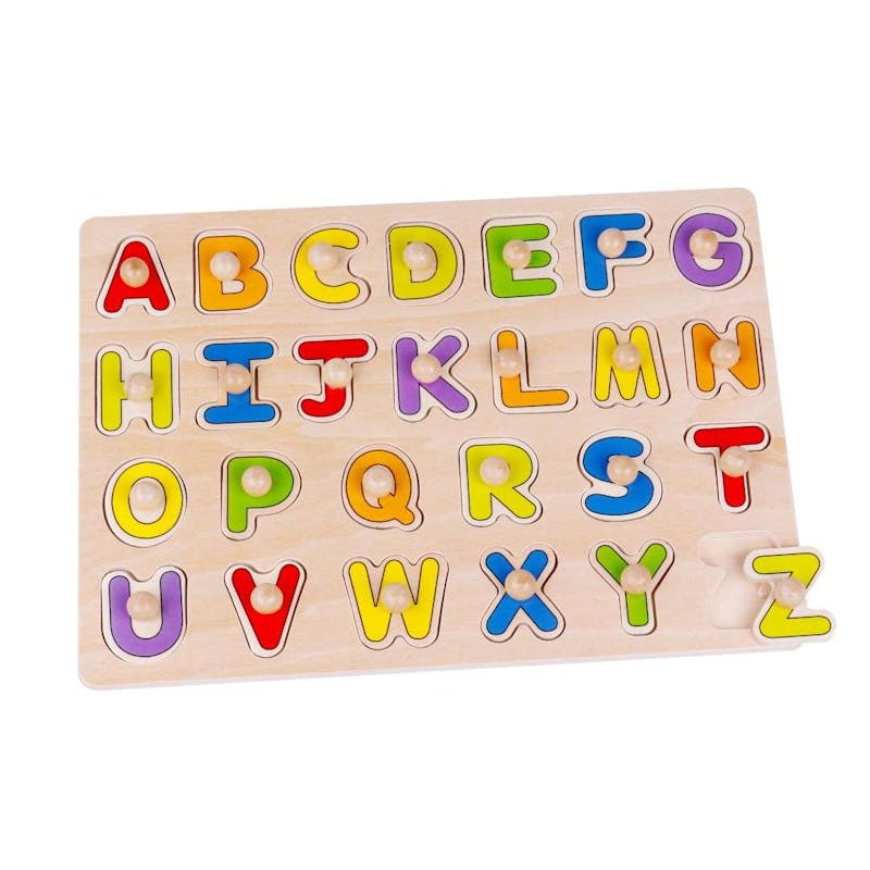 Toddlers' Wooden Chunky Alphabet Peg Puzzles - 26 Letters