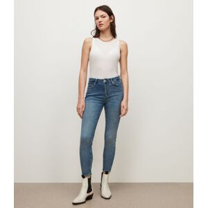 AllSaints Women's Cotton Dax High-Rise Size Me Skinny Jeans, Blue, Size: S
