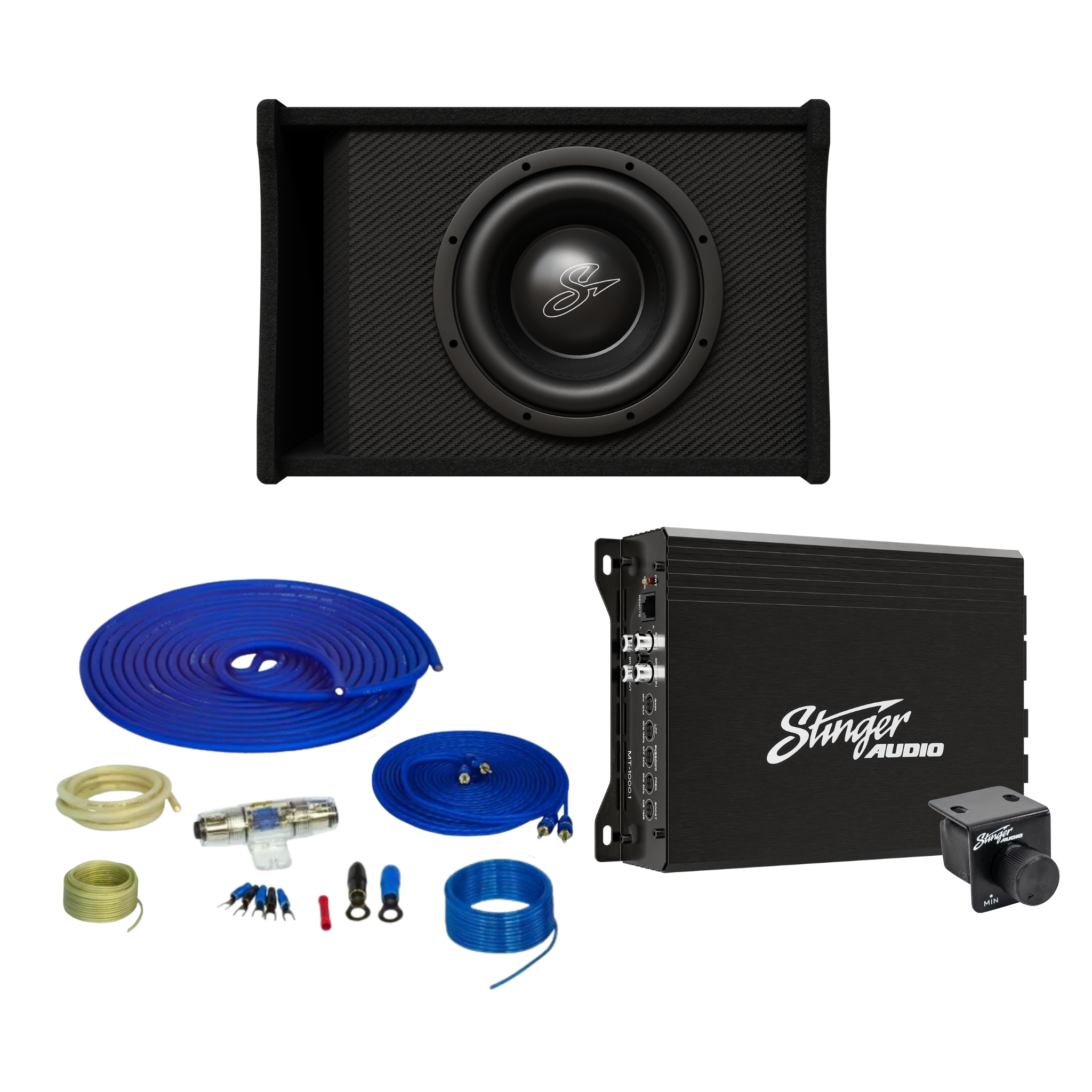 Stinger Off-Road Single 12" 1,000 Watt (RMS) Loaded Ported Subwoofer Enclosure (1,000 Watts RMS/1,500 Watts Max) Bass Package with Amplifier & Complete Wiring Kit