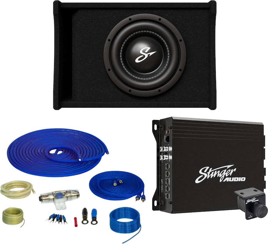 Stinger Off-Road Single 10" 700 Watt (RMS) Loaded Ported Subwoofer Enclosure (700 Watts RMS/1,200 Watts Max) Bass Package with Amplifier & Complete Wiring Kit