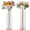 VEVOR 2PCS 35.43inch /90cm Tall Crystal Wedding Flowers Stand, Luxurious Centerpieces Flower Vases Crystal Gold Vase Metal, Perfect for T-stage Wedding Party Ceremony Dinner Event Hotel Home Decor