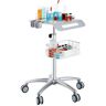 VEVOR Medical Cart, Salon Cart with Wheels, Mobile Trolley Cart 26.77"-42.91" Height Adjustable, Metal Salon Stations for Hair Stylist, Rolling Desktop Lab Cart for Clinic, Beauty and Salon