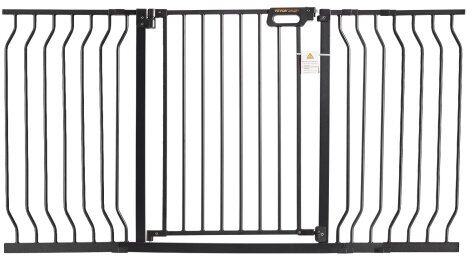 VEVOR Baby Gate, 29.5"-57.8" Extra Wide, 30" High, Dog Gate for Stairs Doorways and House, Easy Step Walk Thru Auto Close Child Gate Pet Security Gate with Pressure Mount Kit and Wall Mount Kit, Black